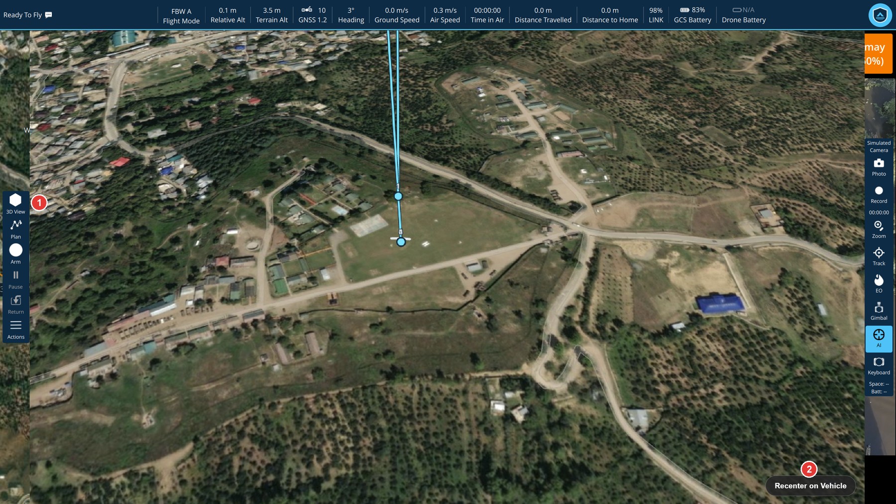3D view in the Fly View