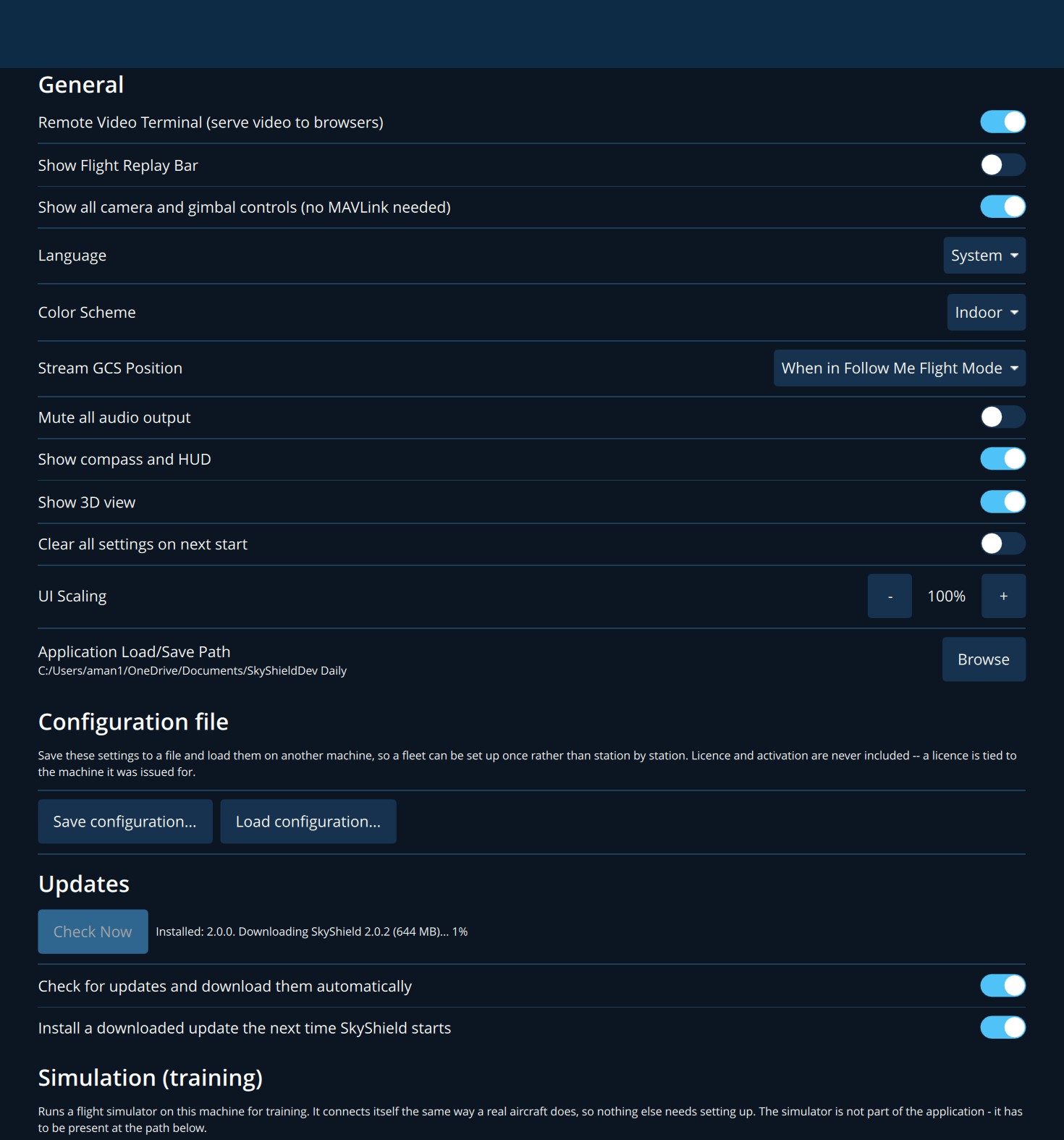 General settings