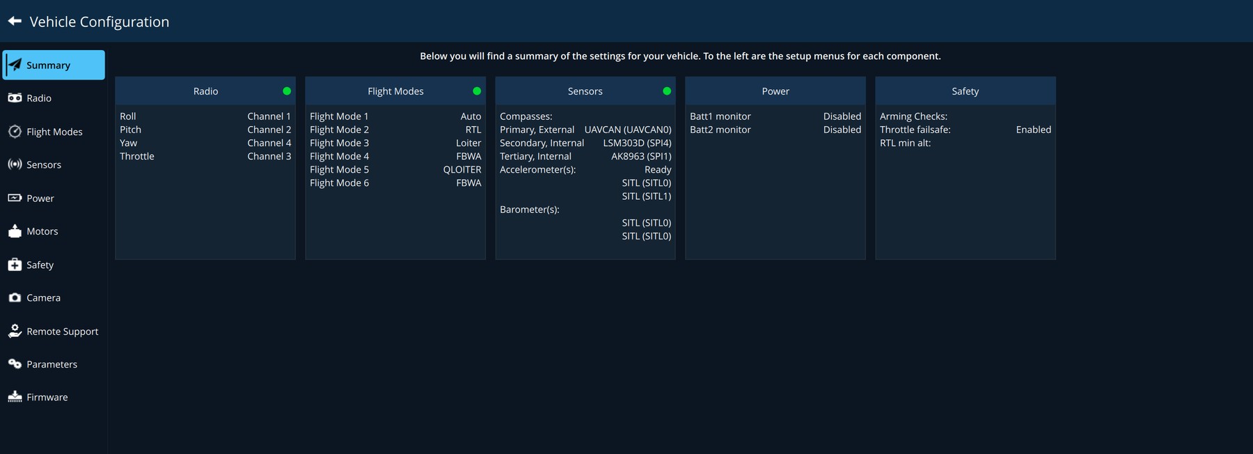 Vehicle summary